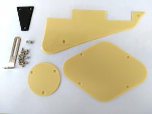 LES PAUL GUITAR CREAM PLASTIC PARTS KIT CHROME METAL PARTS